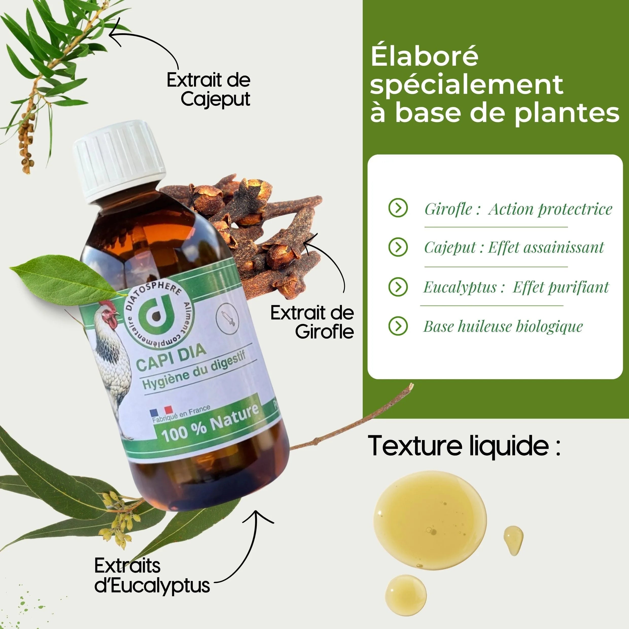 Capi Dia : Vermifuge Naturel contre Vers du Jabot et de la Trachée chez les Poules (Capillariose, Syngamose)