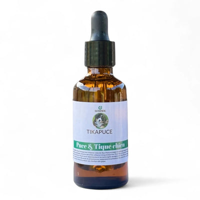 Antiparasitaire naturel Tikapuce Chien pour puces et tiques, flacon 50ml diatosphere