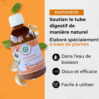 Histomodia, aliment complémentaire liquide pour le confort digestif des volailles