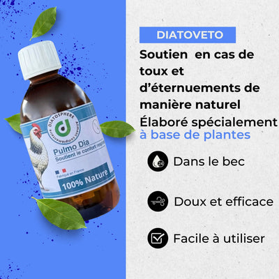 Pulmo Dia, aliment complémentaire liquide pour le confort respiratoire des poules