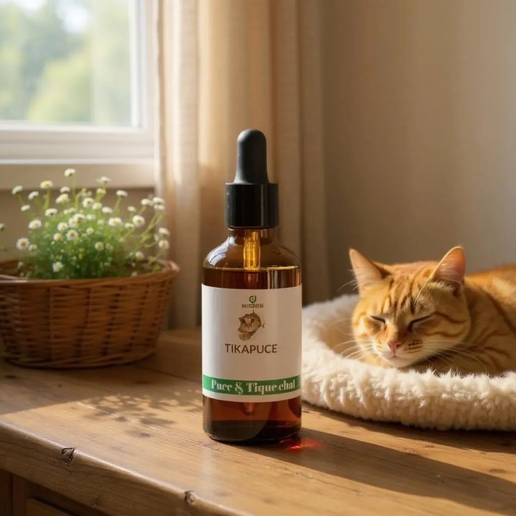 Ingrédients Tikapuce Chat : acides gras végétaux, acide dodécanoïque pour anti-puce chat